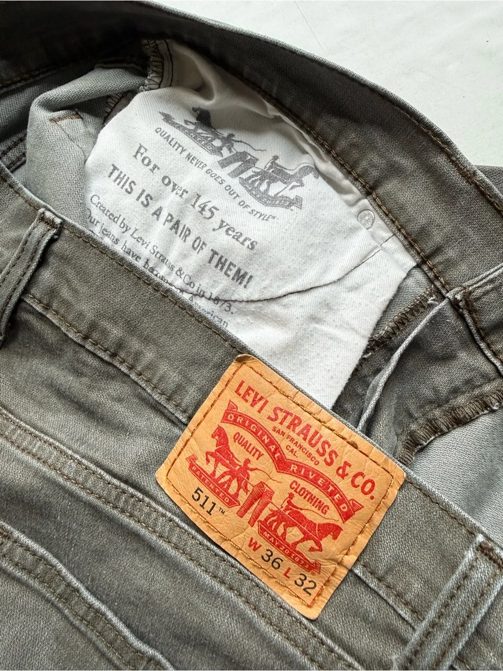 Levi's Men's Washed Gray Relaxed Jeans